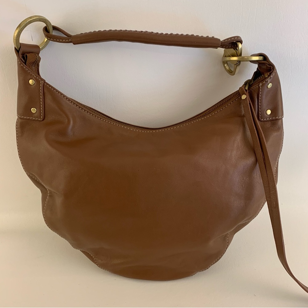 Enzo Angiolini Brown Leather Hobo Handbag